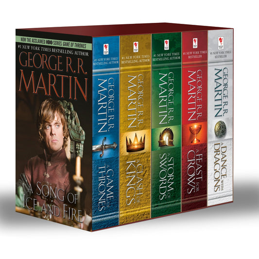 A song of Ice and fire 5 books set by george R.R. martin a game of thrones book series